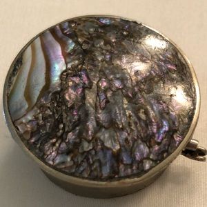 Vintage Silver Alpaca Round Pill Box